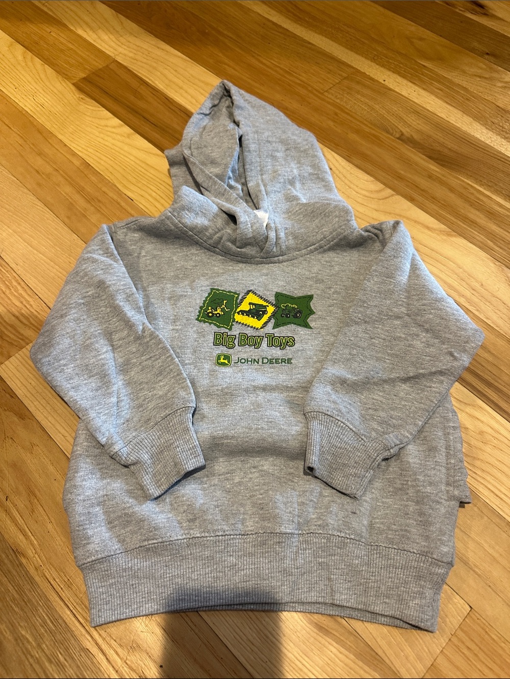 Kids John Deere Gray Hoodie with Green and Yellow Logo